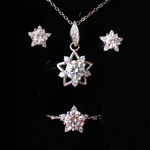 Stardust Moissanite Star Ring, Necklace, and Earrings Set