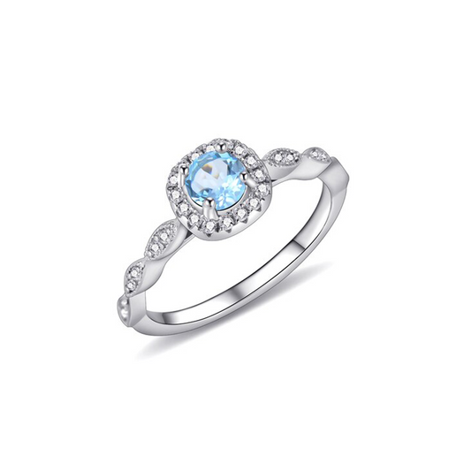 Cosmic Center Blue Topaz Ring