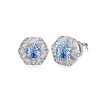 Starburst Blue Topaz Stud Earrings