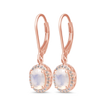 Celestial Body Oval Moonstone Drop Earrings