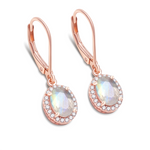 Celestial Body Oval Moonstone Drop Earrings