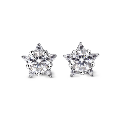 Stardust Moissanite Star Stud Earrings