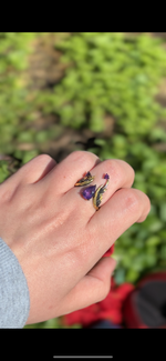 Dragon Heart Adjustable Amethyst Ring