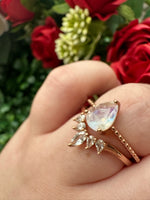 Lunar Princess Moonstone Ring Set