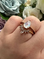 Lunar Princess Moonstone Ring Set