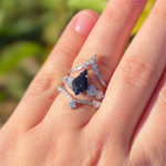 High Lady of Stars Empire Blue Sandstone Ring Set