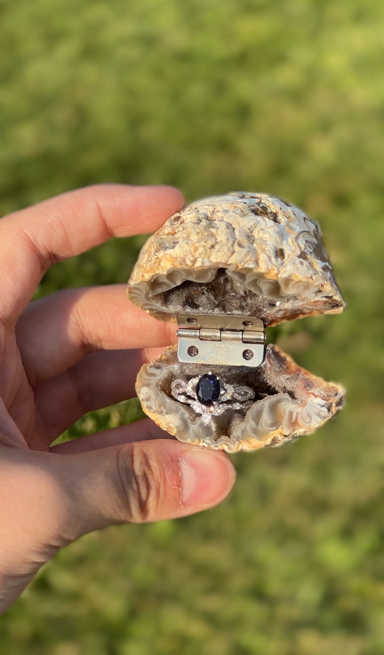 Among the Stars Blue Sandstone Ring Set