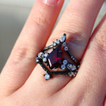 Blood Borne Empire Black Gold Garnet Ring Set