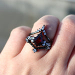 Blood Borne Empire Black Gold Garnet Ring Set