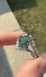 Everest Moss Agate Ring Set