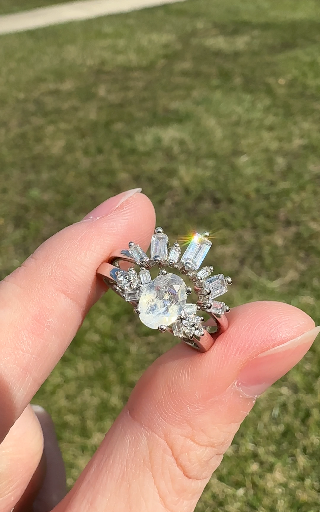 Arctic Frost Moonstone Ring