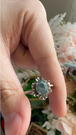 Earth Flower Adjustable Moss Agate Ring