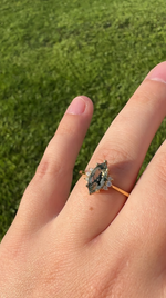 Eye of the Earth Marquise Moss Agate Ring