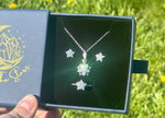 Stardust Moissanite Star Ring, Necklace, and Earrings Set