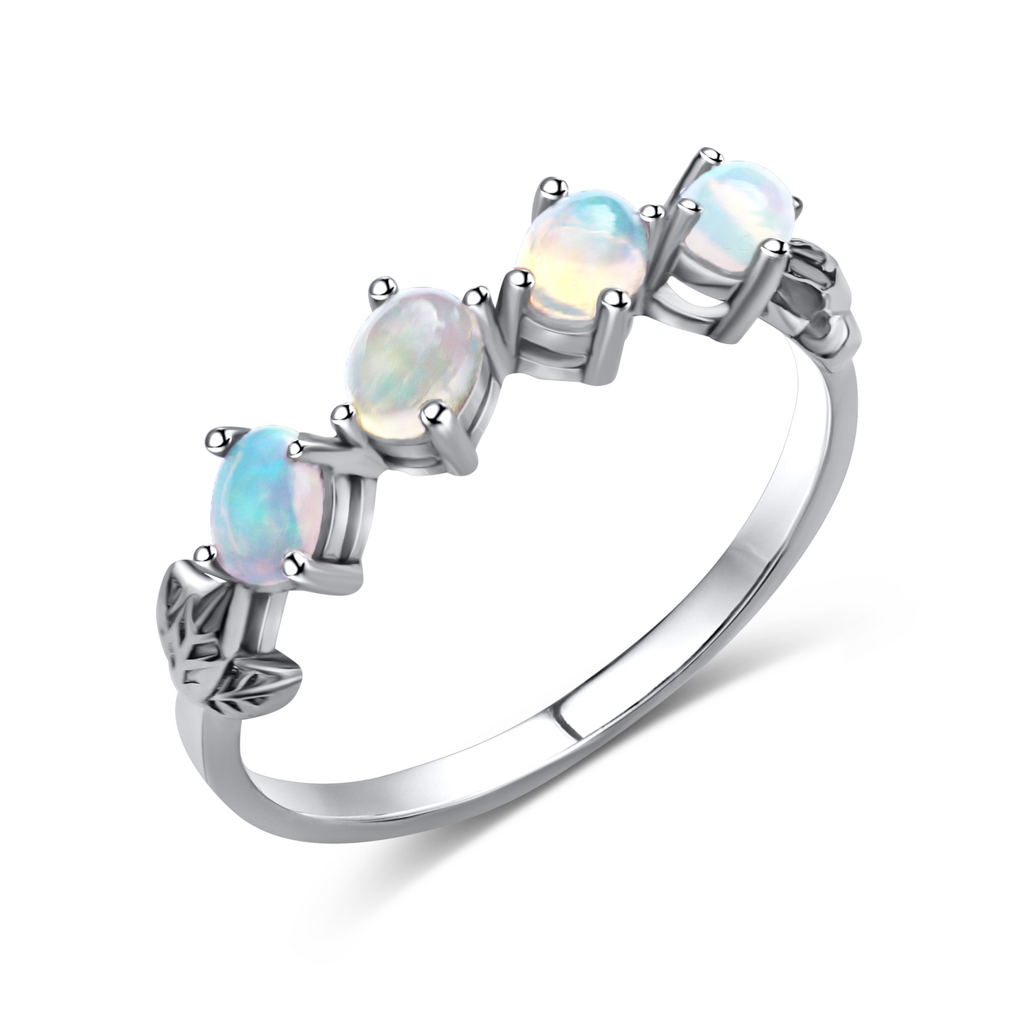 Moon Drops Opal Ring Band