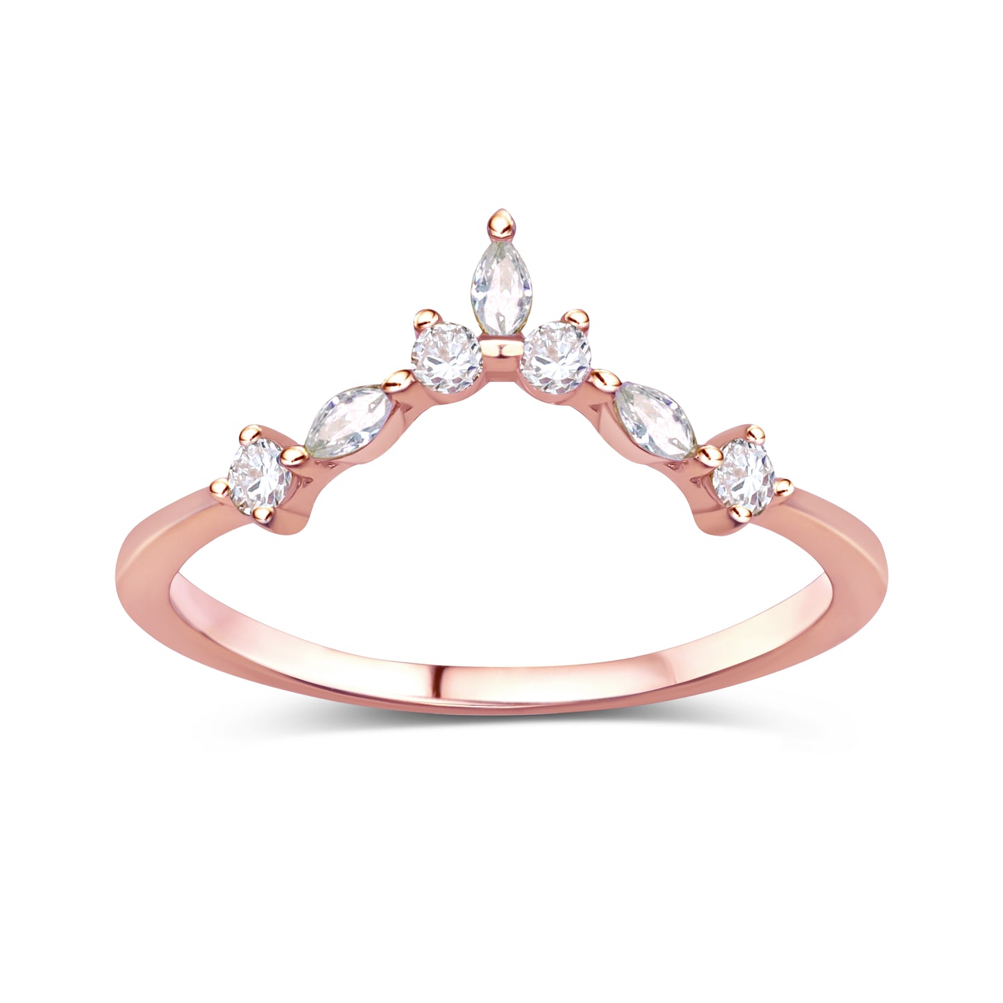 Crown of Stars Crystal Stacking Ring Band