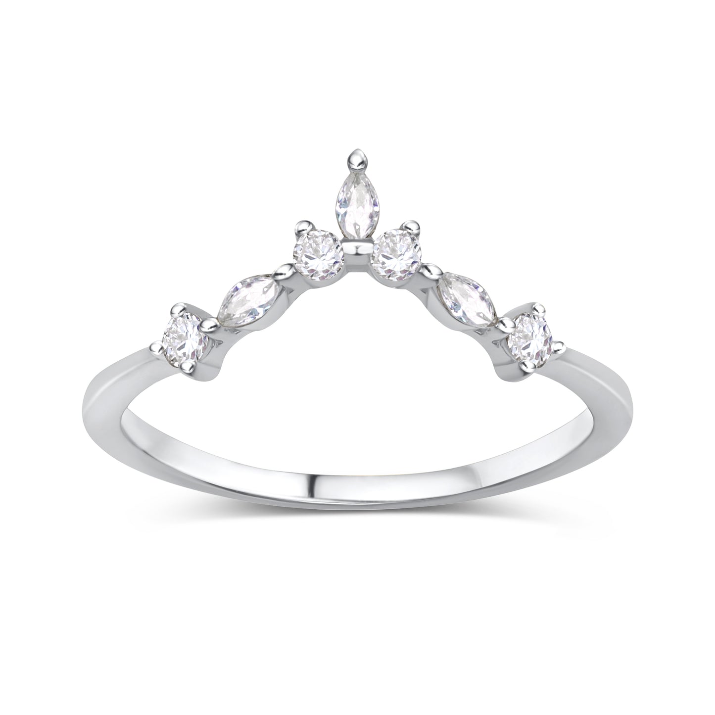 Crown of Stars Crystal Stacking Ring Band