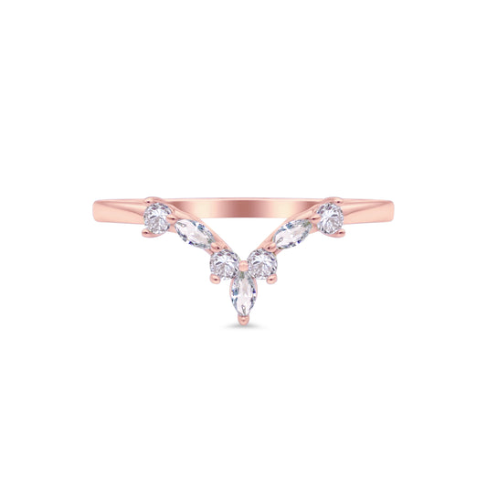 Crown of Stars Crystal Stacking Ring Band