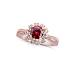 Solaris Red Moissanite Ring