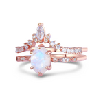 Lunar Queen Moonstone Ring Set