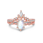 Lunar Queen Moonstone Ring Set