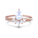 Lunar Princess Moonstone Ring Set