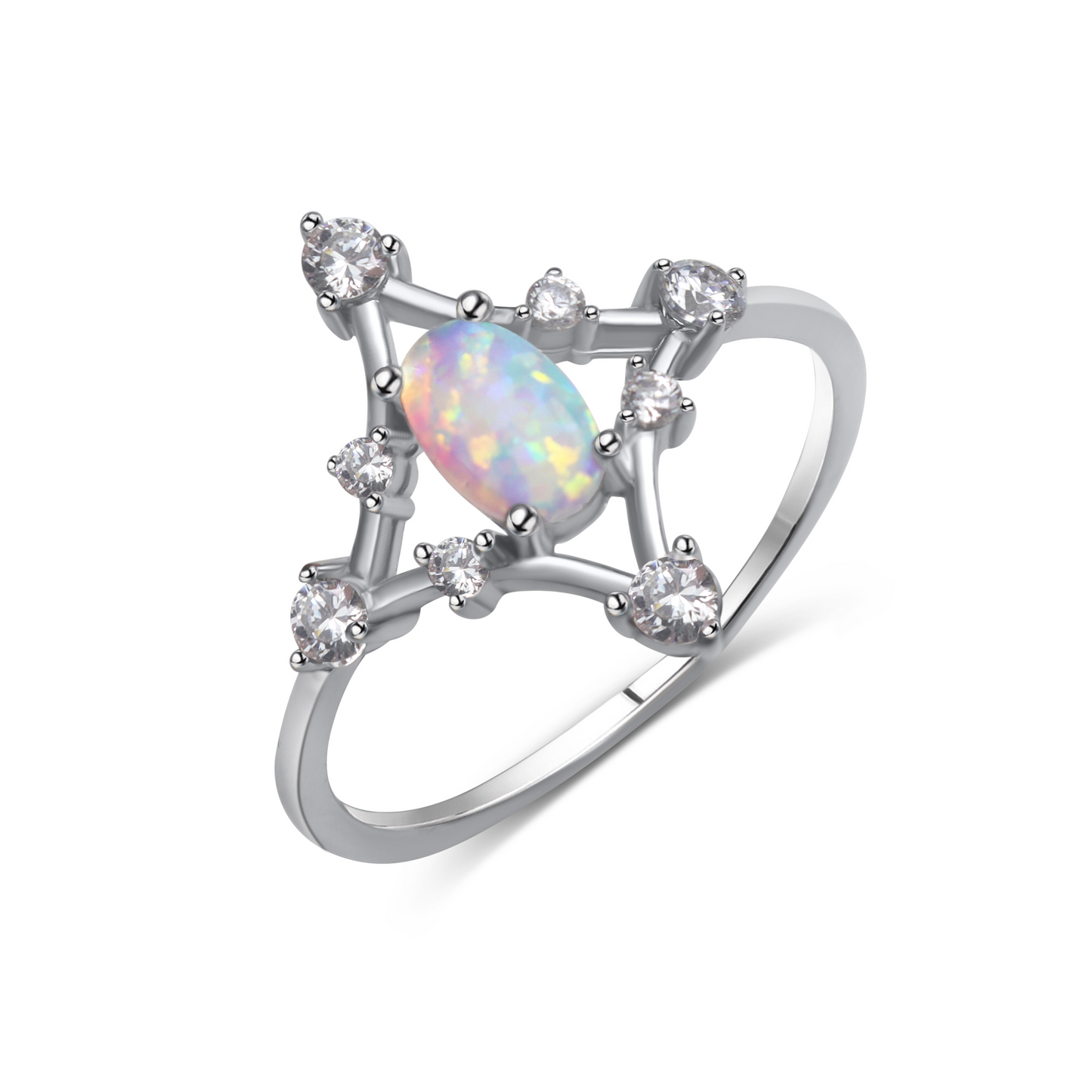 Satellite Simulated Opal Ring