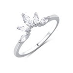 Interstellar Rounded Crystal Crown Stacking Ring Band