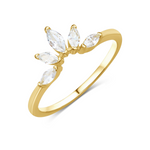 Interstellar Rounded Crystal Crown Stacking Ring Band