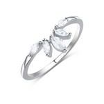 Interstellar Rounded Crystal Crown Stacking Ring Band