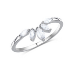 Interstellar Rounded Crystal Crown Stacking Ring Band