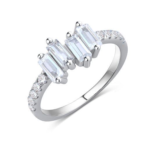 Diamond Bridge Crystal Stacking Ring Band