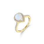 Golden Teardrop Gold Moonstone Ring