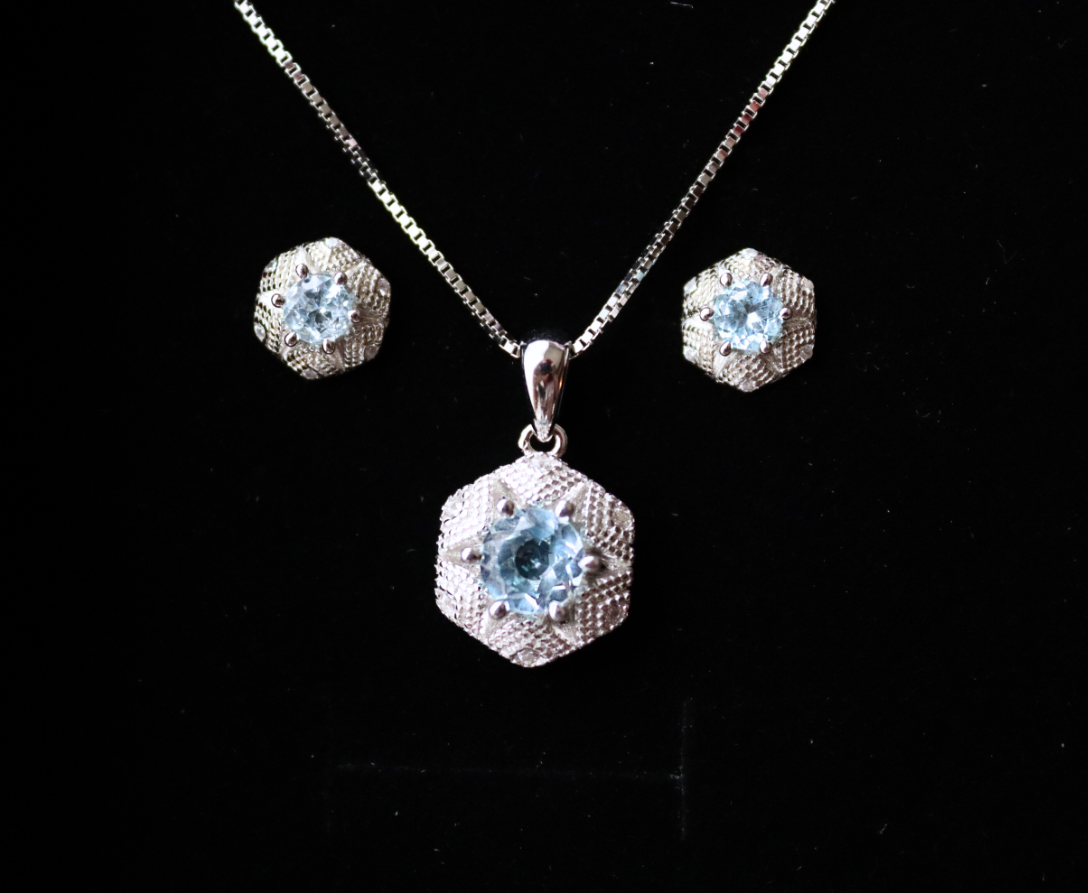 Starburst Blue Topaz Necklace