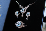 Lunar Tears Sky Blue Topaz Ring, Necklace, and Earrings Gift Set