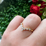 Crown of Stars Crystal Stacking Ring Band