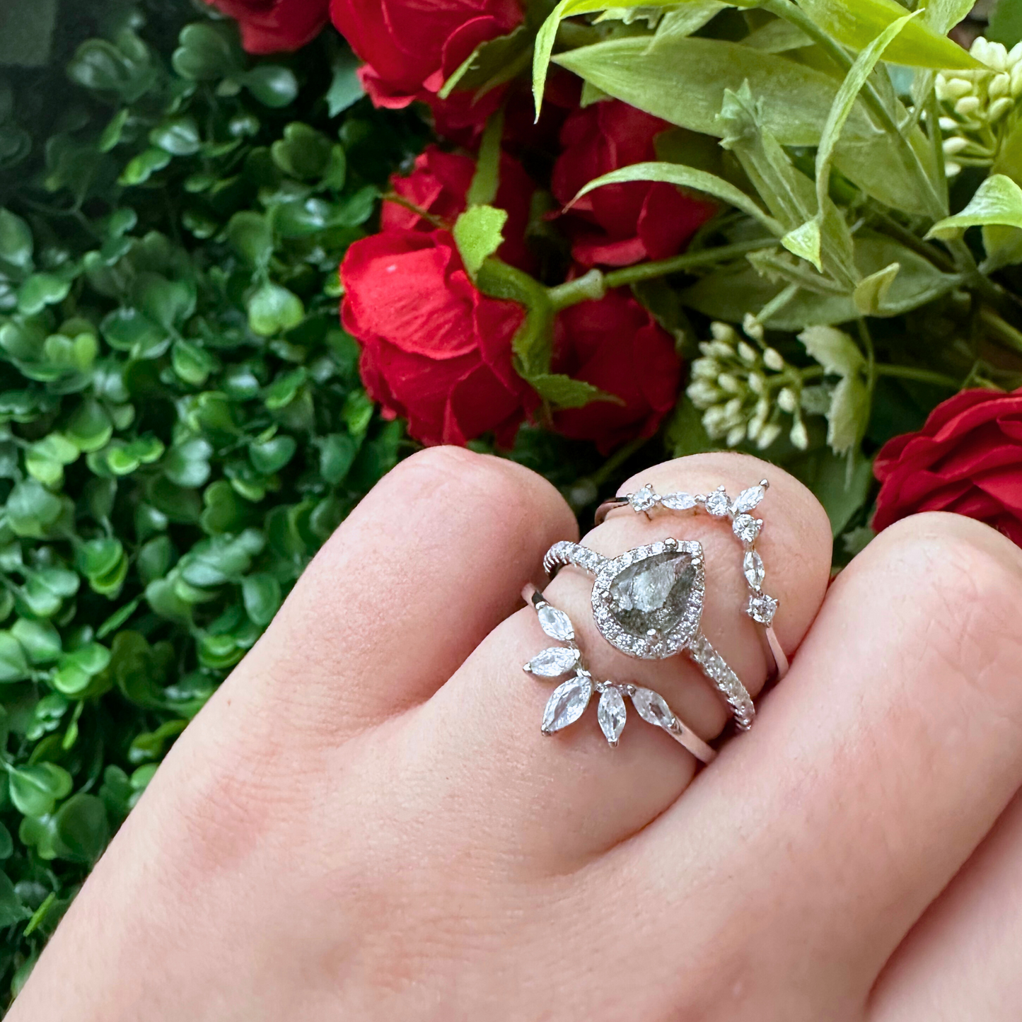 Lifeform, Crown of Stars, and Interstellar Black Rutilated Quartz Ring Set