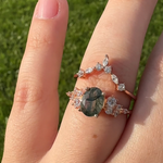 Biome Oval Moss Agate Ring