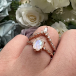 Lunar Queen Moonstone Ring Set