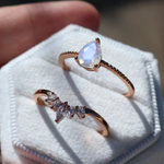 Lunar Princess Moonstone Ring Set