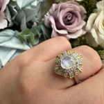 Lunar Flower Adjustable Moonstone Ring