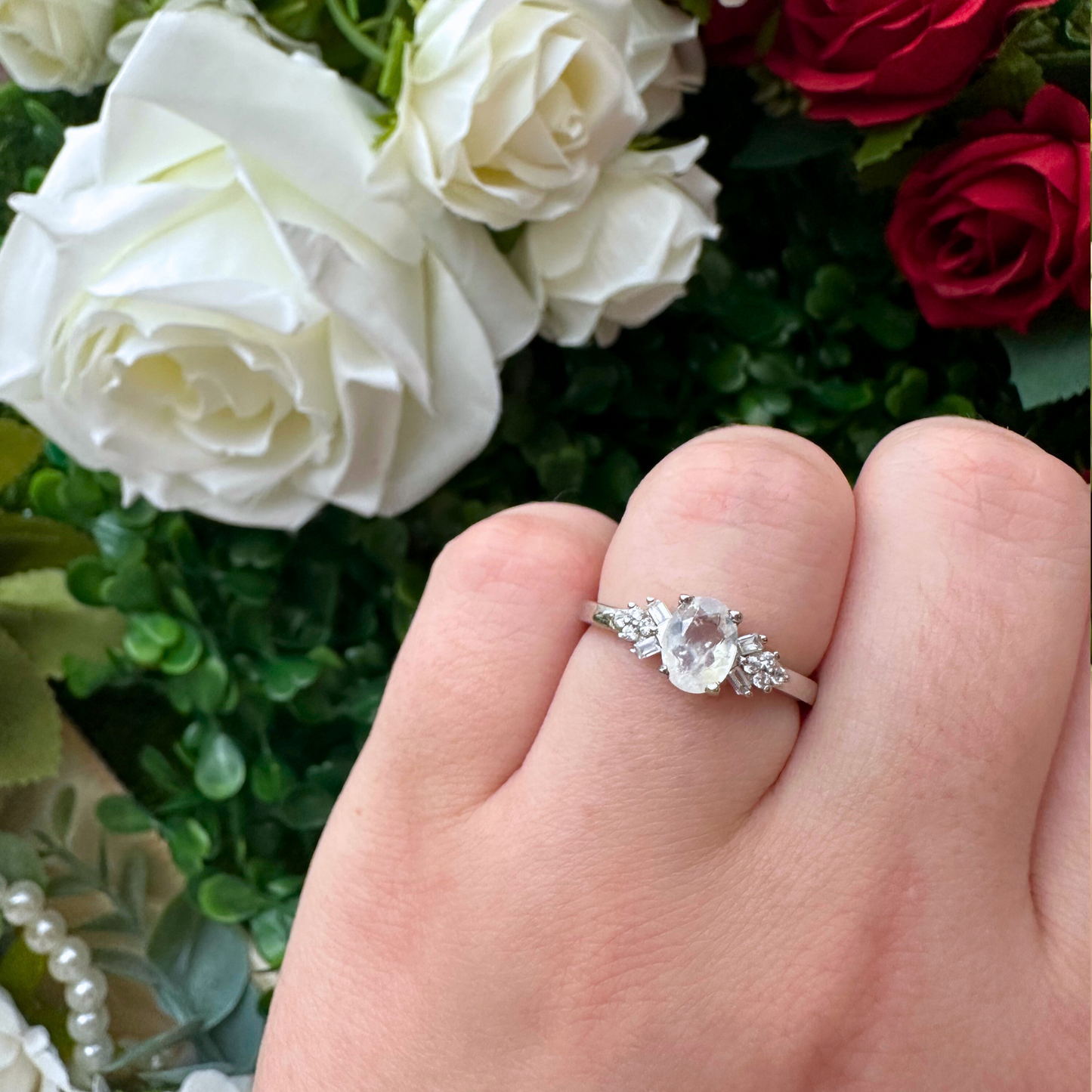 Arctic Frost Moonstone Ring