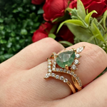 Viridare Moss Agate Ring Set