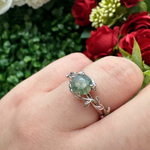 Entangled Adjustable Moss Agate Vine Ring