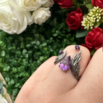 Dragon Heart Adjustable Amethyst Ring