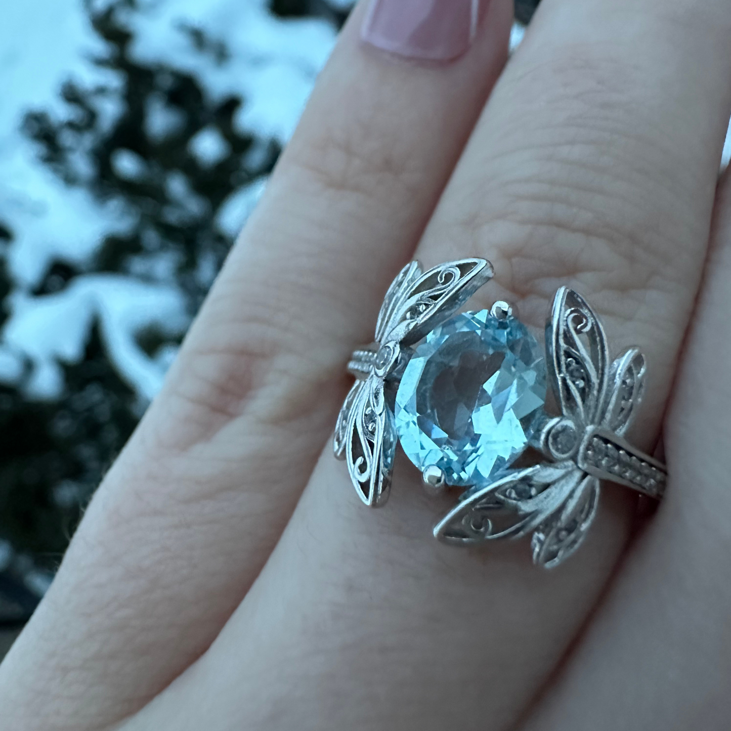 Navi Sky Blue Topaz Fairy Ring