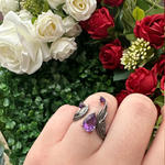 Dragon Heart Adjustable Amethyst Ring