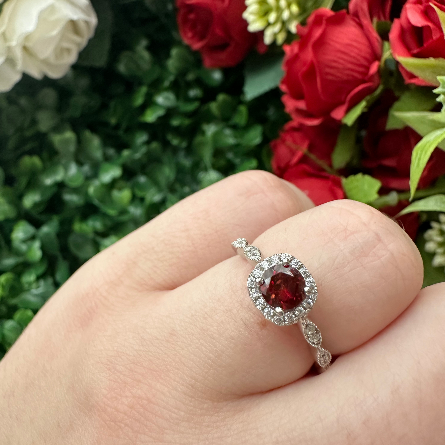 Cosmic Center Garnet Ring