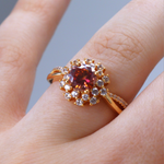 Solaris Red Moissanite Ring