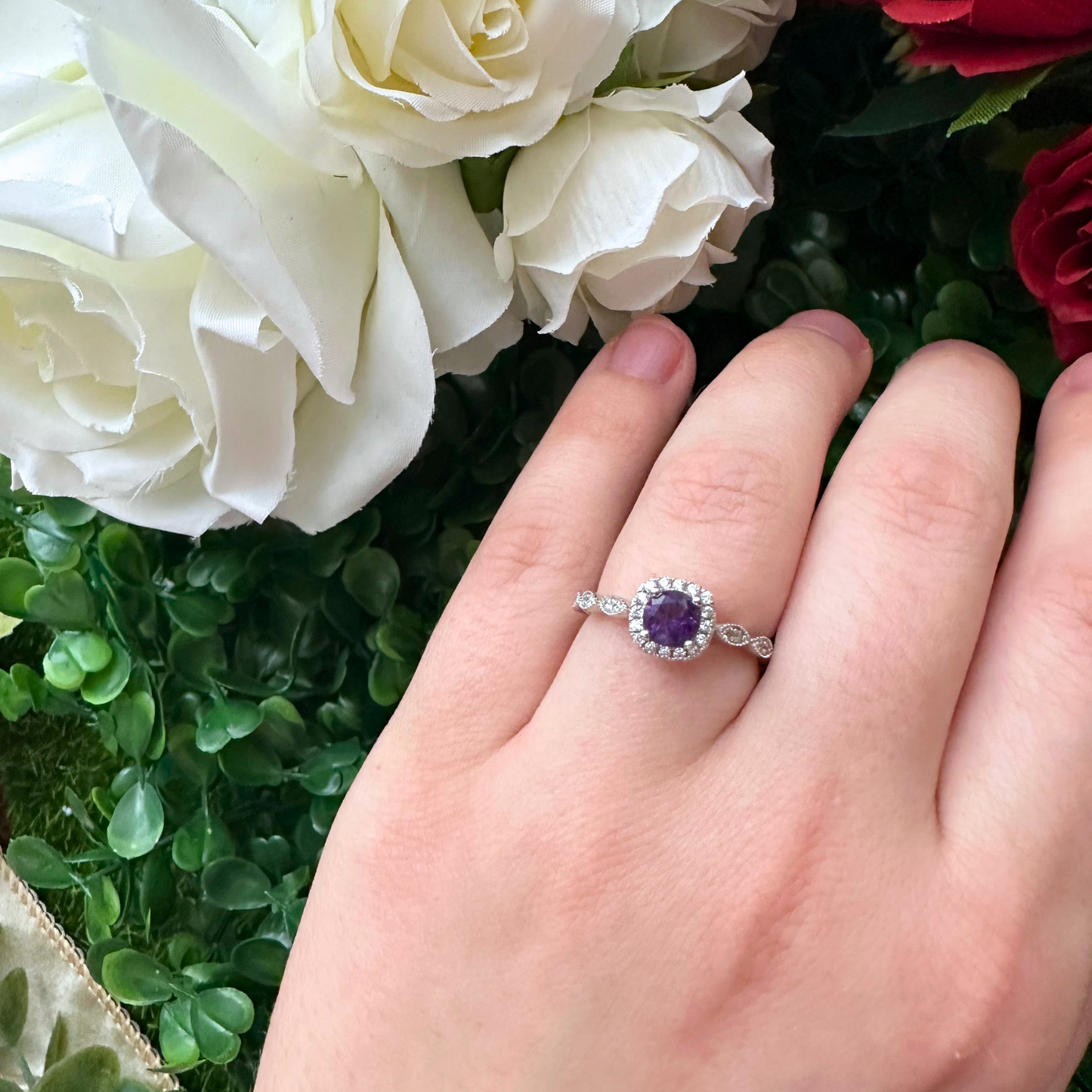 Cosmic Center Amethyst Ring